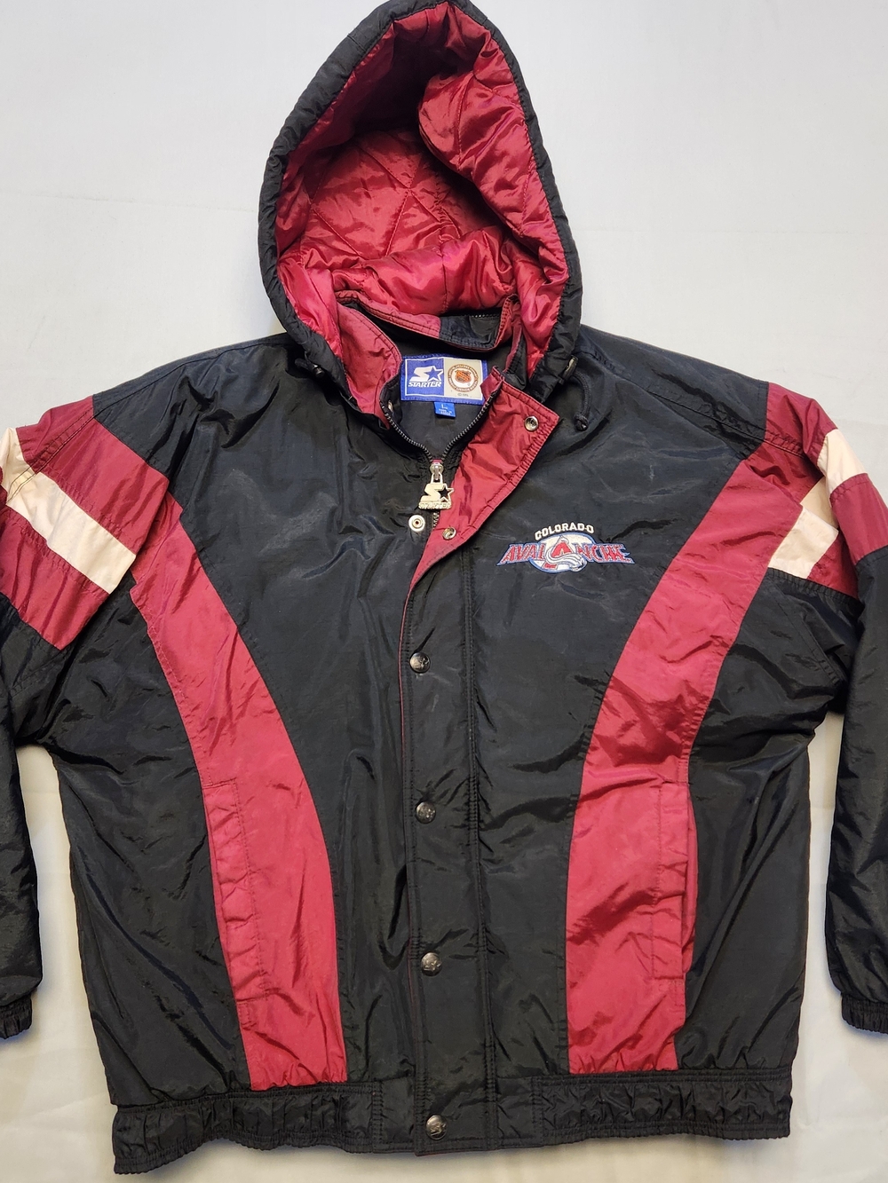 Colorado Avalanche Men's Black & Burgundy Hooded Jacket